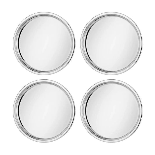 Ahimsa Stainless Steel Plates - 9" Round Classic Stainless Steel Kids Plates, Non Toxic Plate, Camping Plate, BPA Free & Dishwasher Safe (Set of 4)