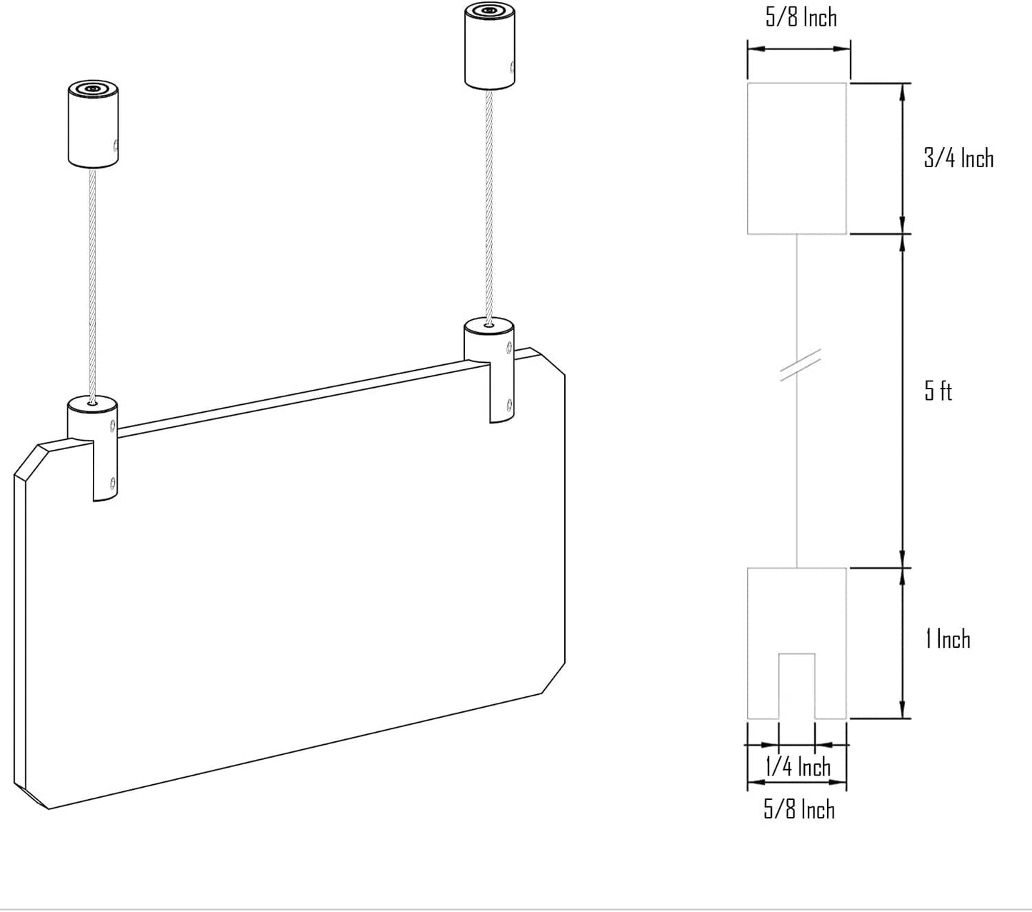 TUBYIC Ceiling Sign Hanger, Solid Aluminum Picture Hanging Hardware for Hanging Acrylic /Picture/Sign Board/Frame