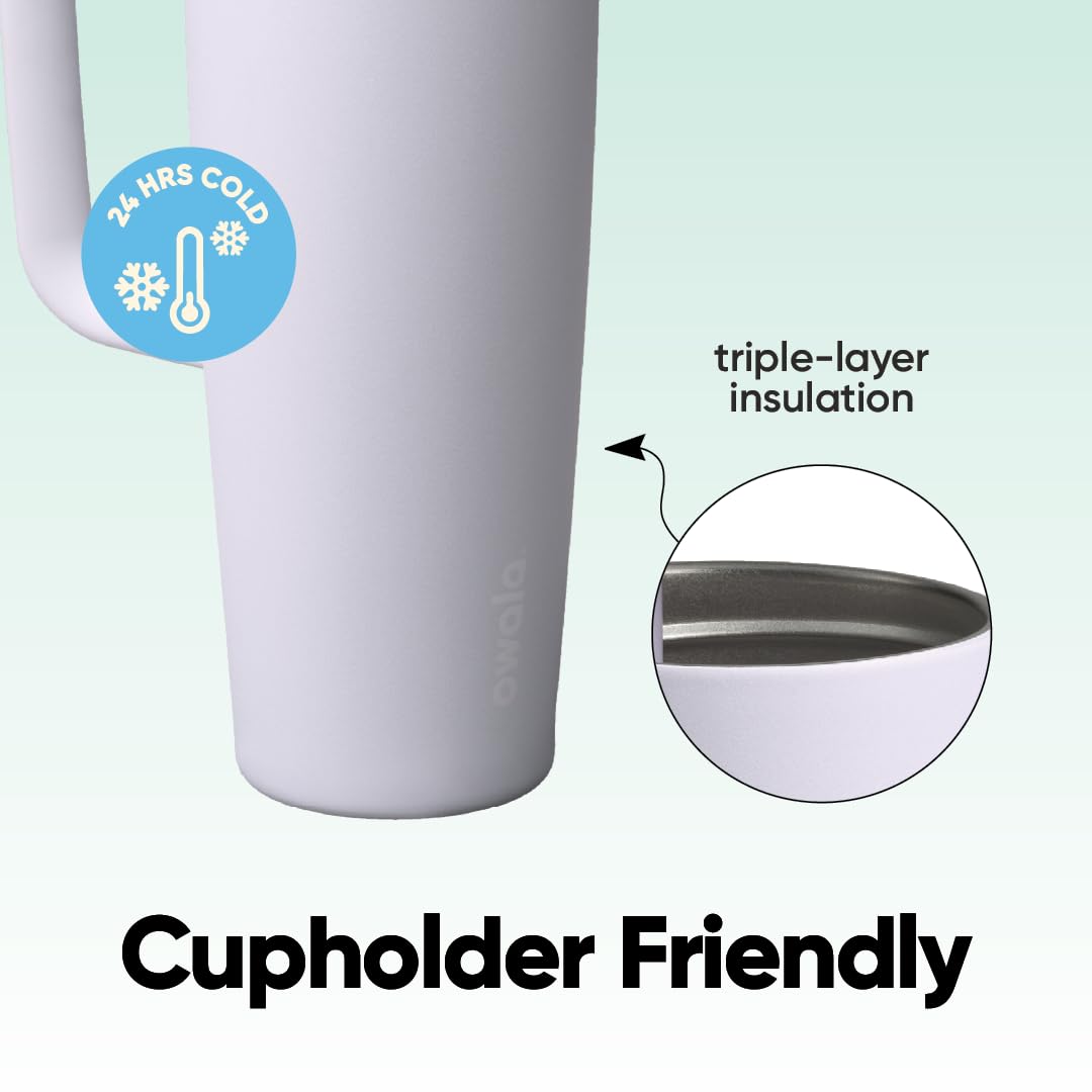 Owala FreeSip Tumbler Insulated Stainless Steel Water Bottle with Built-in Straw and Side Handle, For Travel, Work, School, and Sports, 30oz, BPA Free, Leak Proof, Open Air