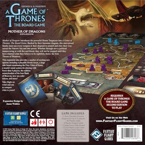 A Game of Thrones The Board Game Mother of Dragons Expansion Strategy Game for Kids & Adults, Ages 14+, 3-8 Players, 2-4 Hour Playtime, Made by Fantasy Flight Games