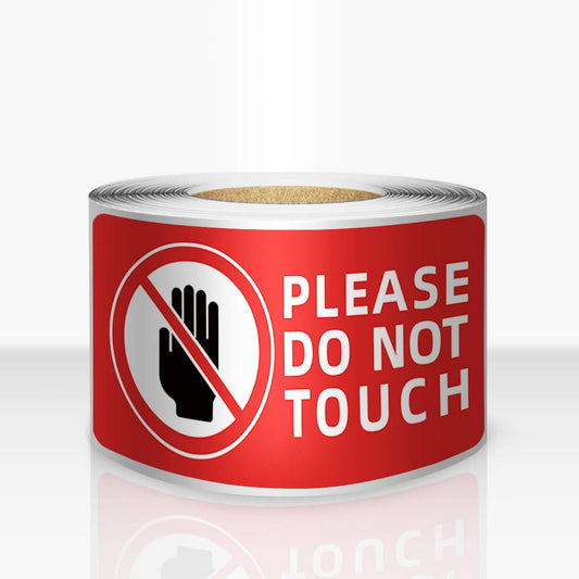 200 PCS Do Not Touch Stickers Tape 3"×6" Inches Please Don’t Touch Sign Commercial Grade Removable Waterproof Vinyl Decal