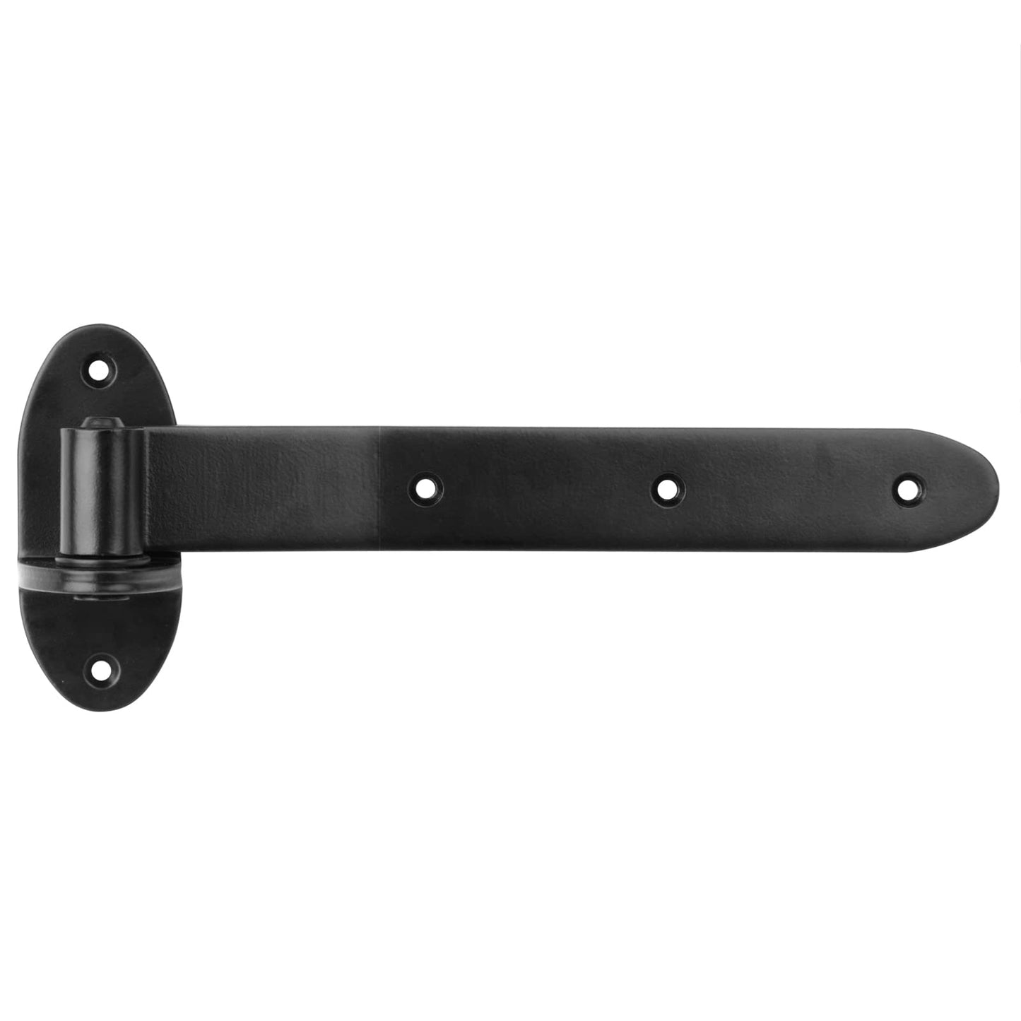 MOUNTAIN_ARK 4 Pack 12" Black Strap Gate Hinges, Heavy Duty T Shape Cranked Band Lift Off Door Hinge for Shed Barn Fence with Removeable Pin, 3/16" Thick