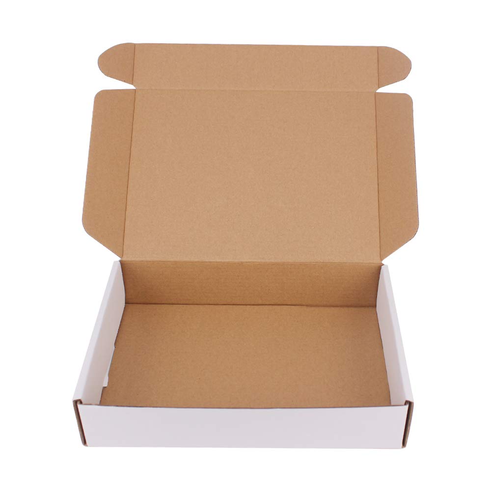 zmybcpack 30 Pack 11x8.75x2 Inch Corrugated Box Mailers- White Cardboard Shipping Box Corrugated Box Mailer Shipping Box For Mailer, Moving and Craft