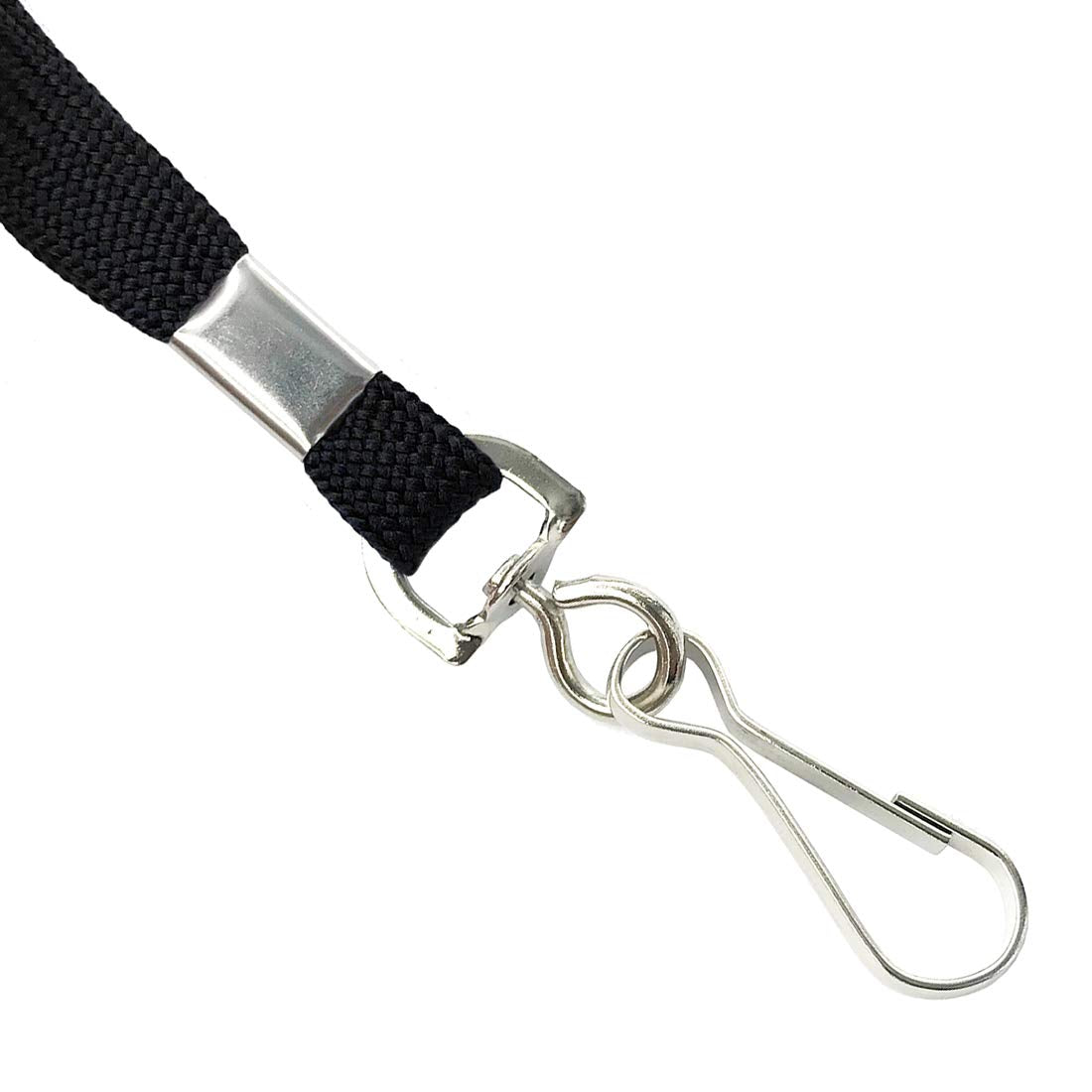 Lanyards Safety Black Lanyards Neck Flat Premium Breakaway Badge Lanyard with J-Hook for ID Nametag Badge Holder (Black, 50 PCS)