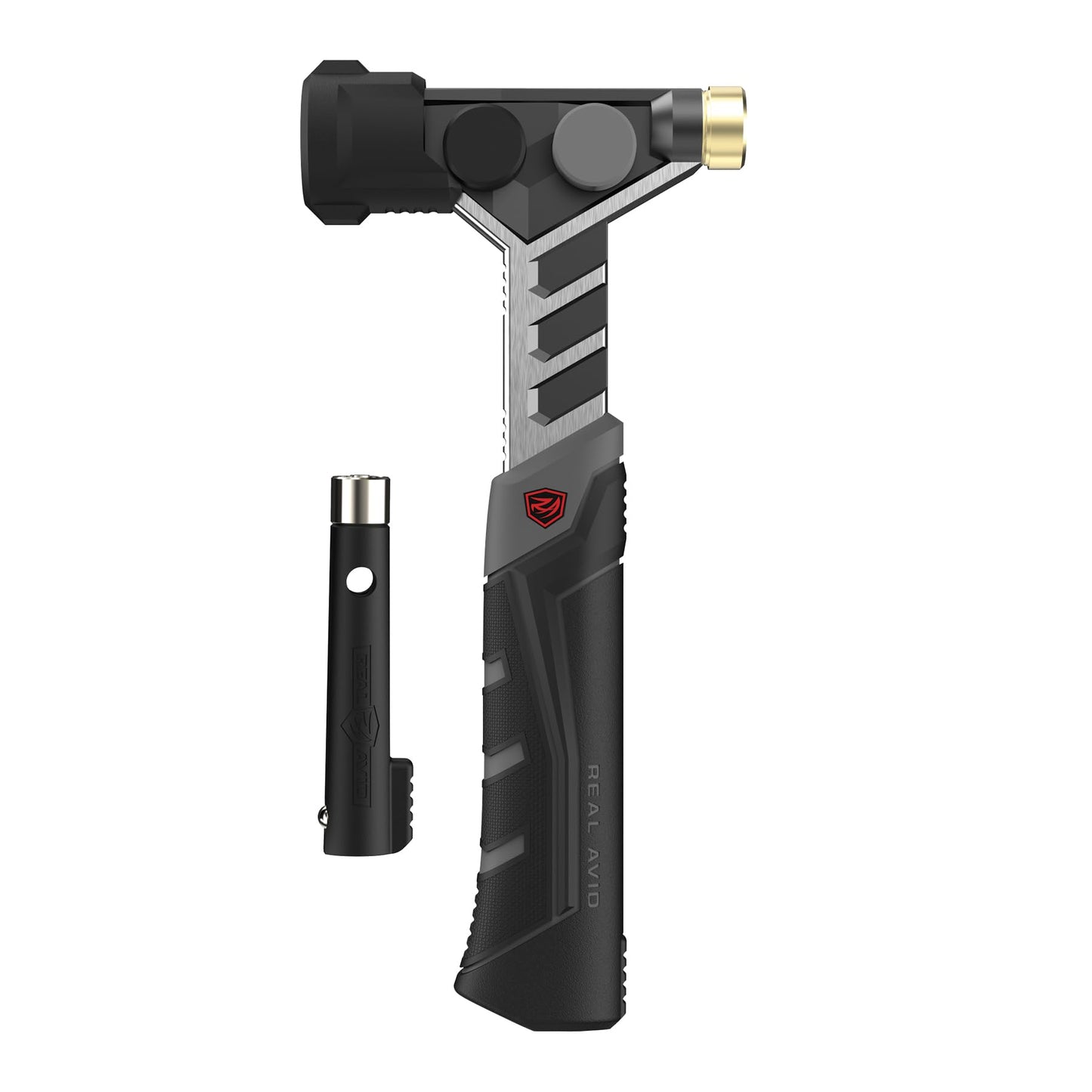 Real Avid Armorer's Master Hammer - 20 Ounce 9-1/2" Hammer with Changing Heads Including Soft Blow, Steel, Rubber & Brass Head + Magnetic Pin Starter