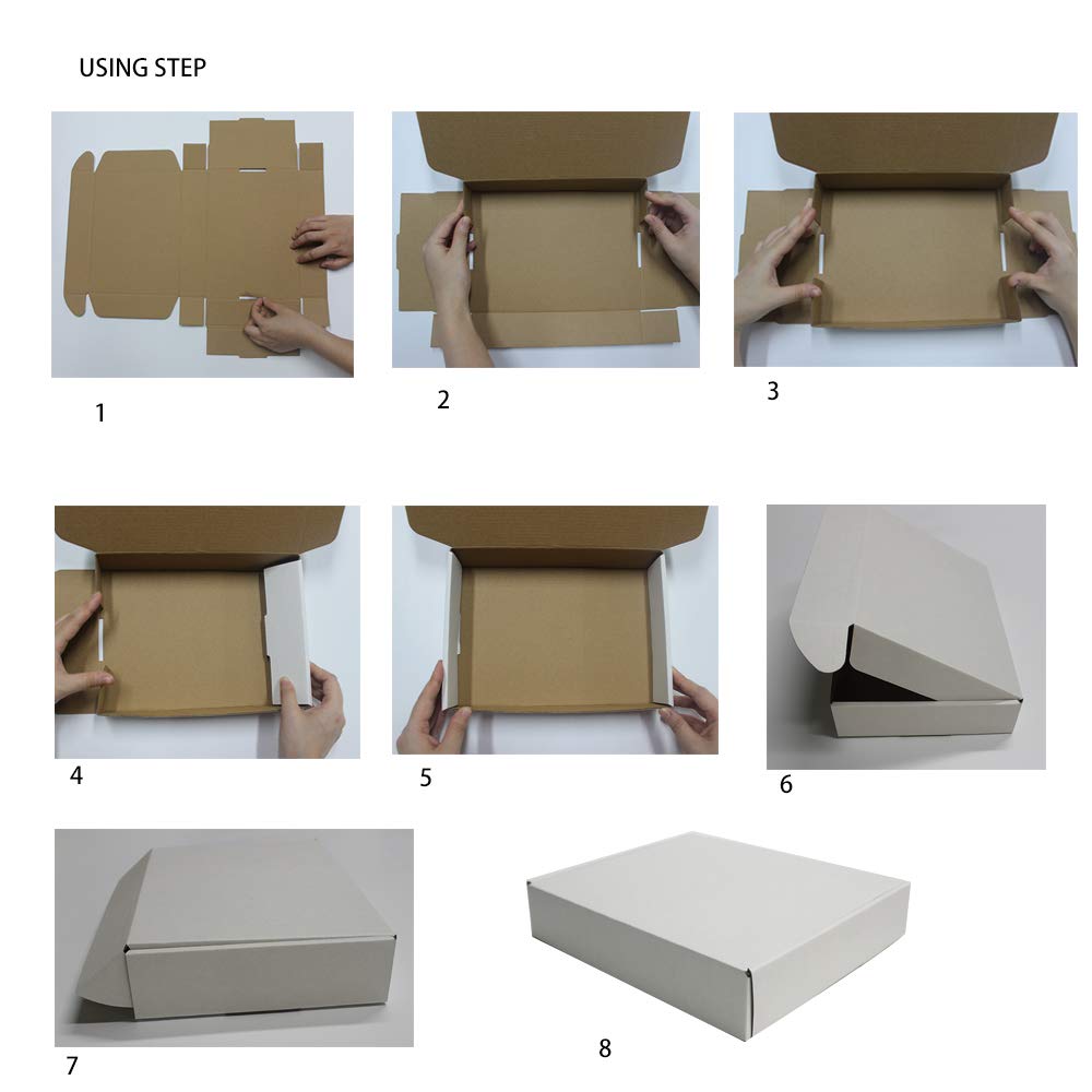 zmybcpack 30 Pack 11x8.75x2 Inch Corrugated Box Mailers- White Cardboard Shipping Box Corrugated Box Mailer Shipping Box For Mailer, Moving and Craft