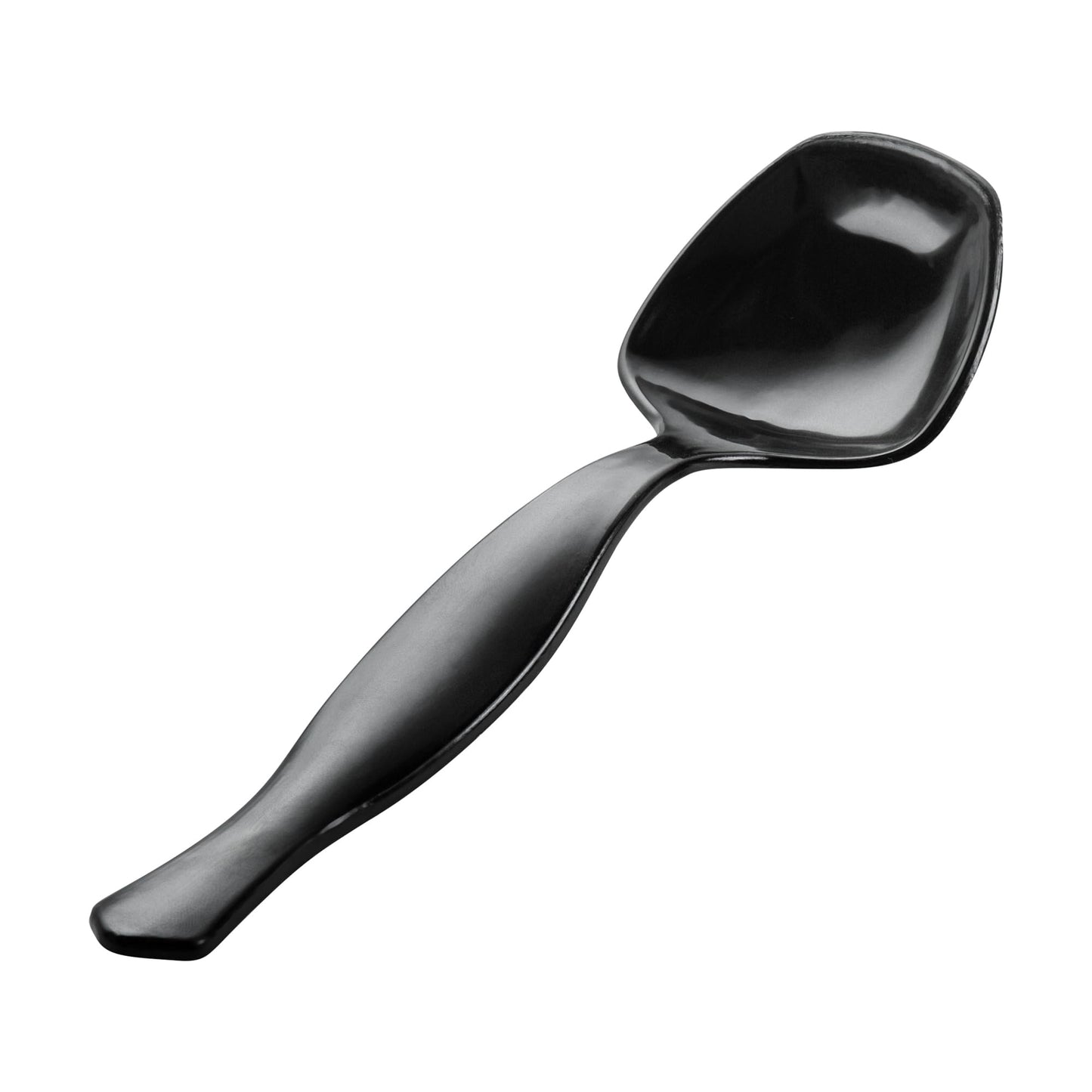 Restaurantware-Cater Tek 8 Inch Serving Spoons, 100 Disposable Spoons For Catering - Ergonomic Handle, Heavy-Duty, Black Plastic Food Spoon, Elegant, For Weddings, Buffets, Or Catering Events