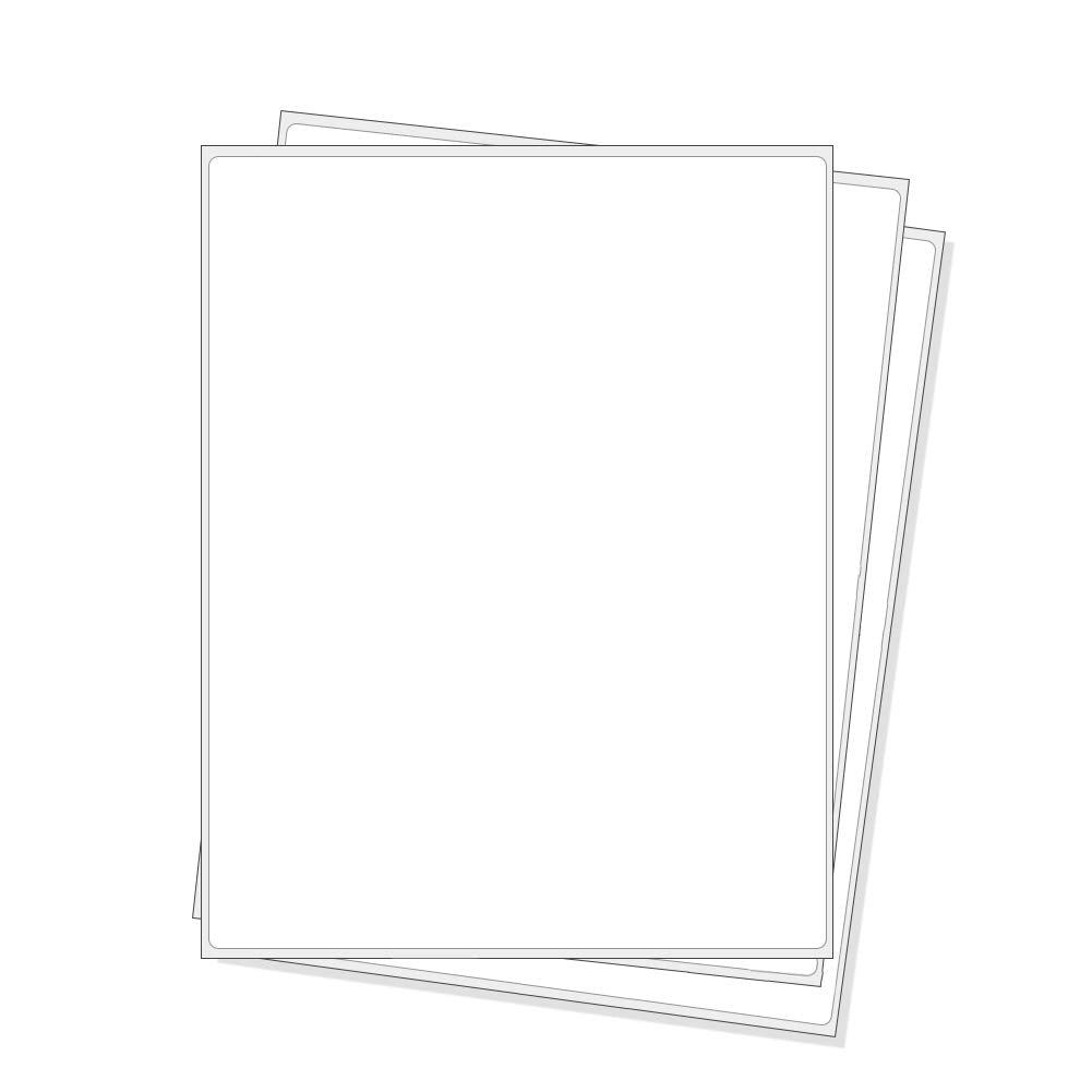 Printable Sticker Paper 8.5 x 11 Full Sheet Labels, 500 Sheets Matte Self Adhesive Sticker Paper for Inkjet & Laser Printer, Full Page Printable Label Paper for Shipping, Address, Product & FBA Labels