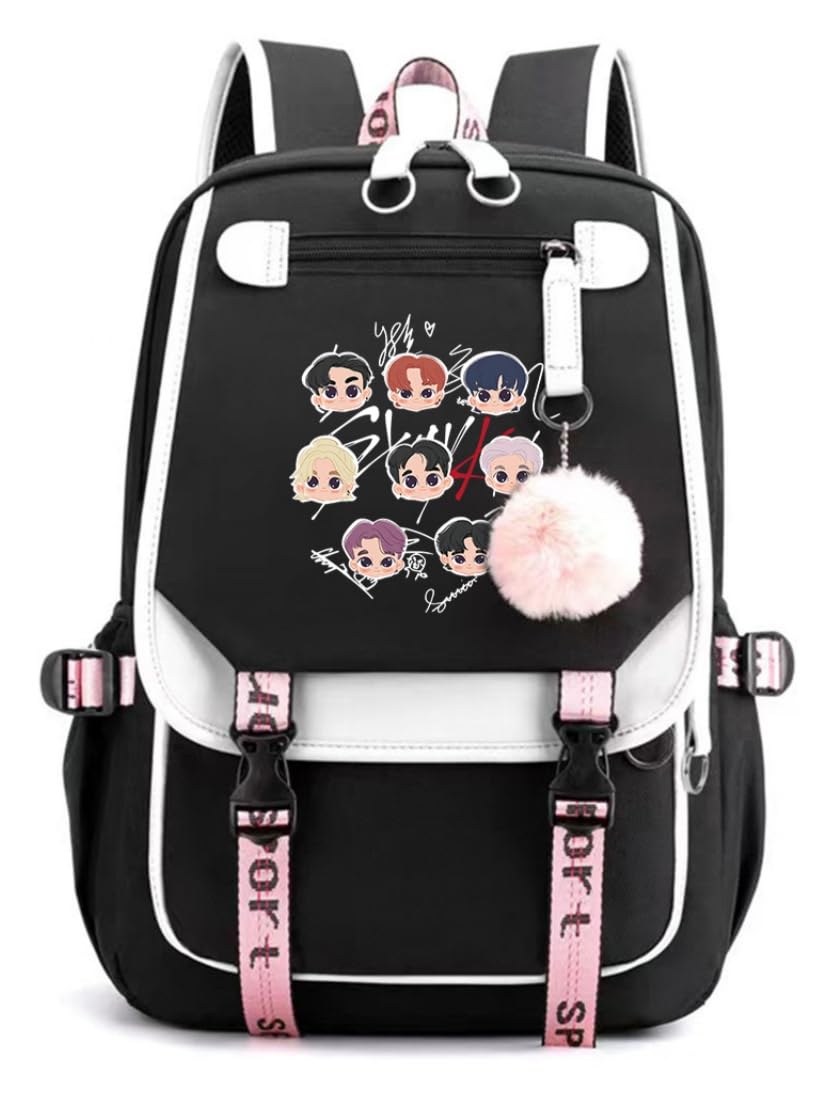 Alikpop Stray Backpack Korean Casual Daypack Laptop Bag College Bag Unisex Black 32cm*15cm*45cm