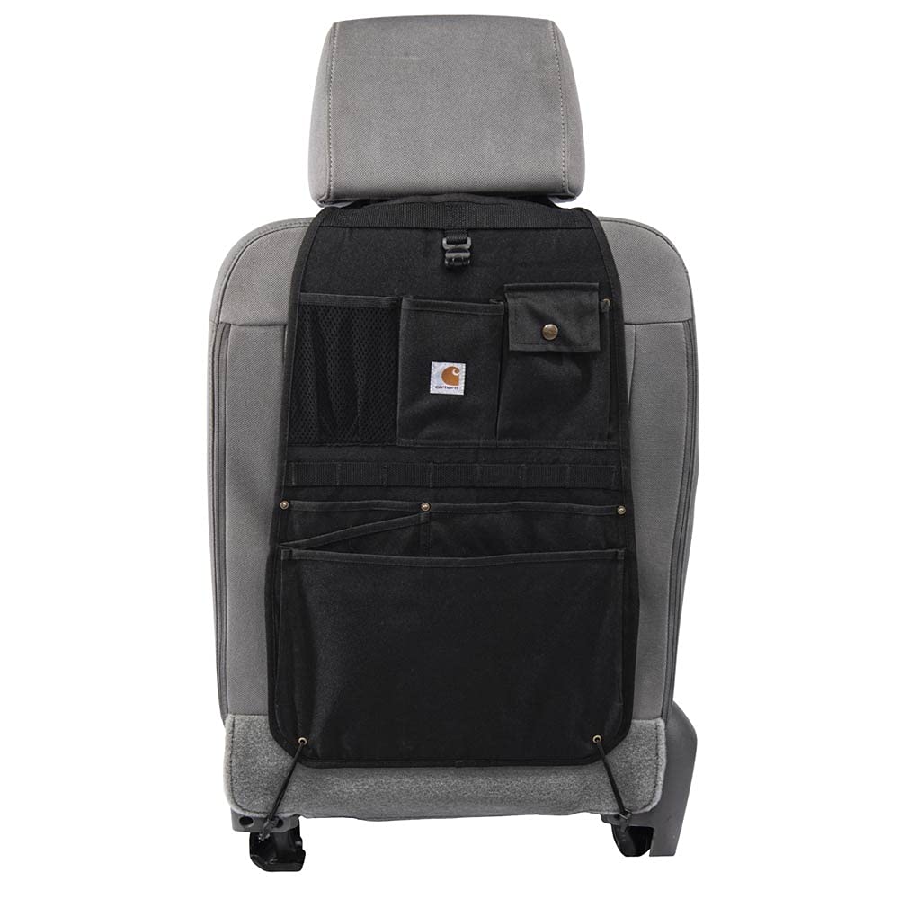 Carhartt Universal Nylon Duck Automotive Seat Back Organizer, Organization for Work and Kids, Black