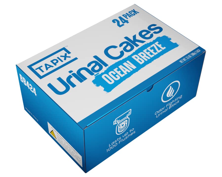 Urinal Cakes, Ocean Breeze Scent Urinal Deodorizing Block, Fresh Ocean Scent Urinal Pucks (Case of 24)