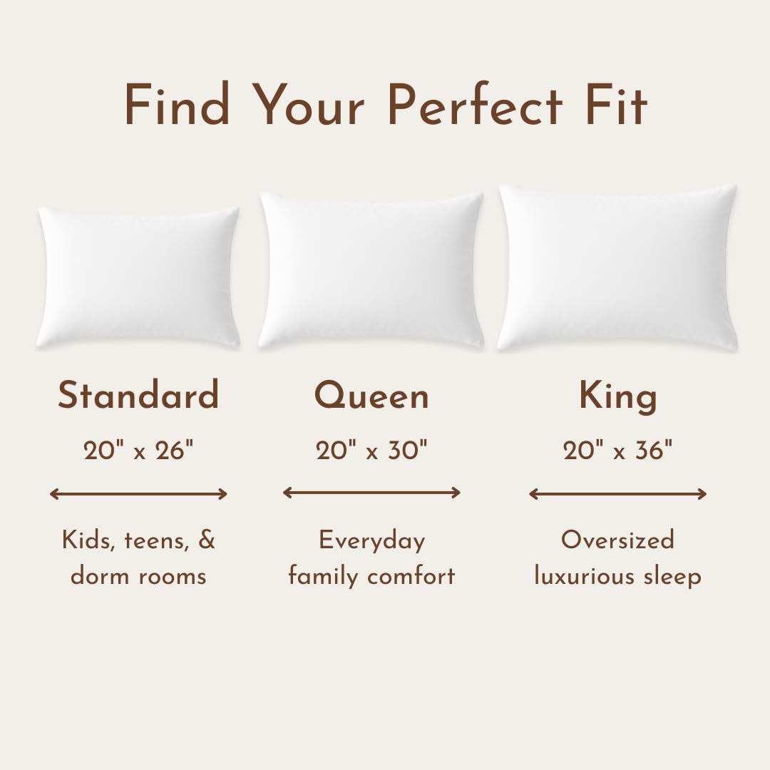 Little Sleepy Head Standard Pillow for Sleeping, Adjustable Loft Bed Pillow with Hypoallergenic Down-Like Fill, Hotel Quality Comfort, Soft or Firm Support - Standard Size Pillow 1 Pack, 20x26
