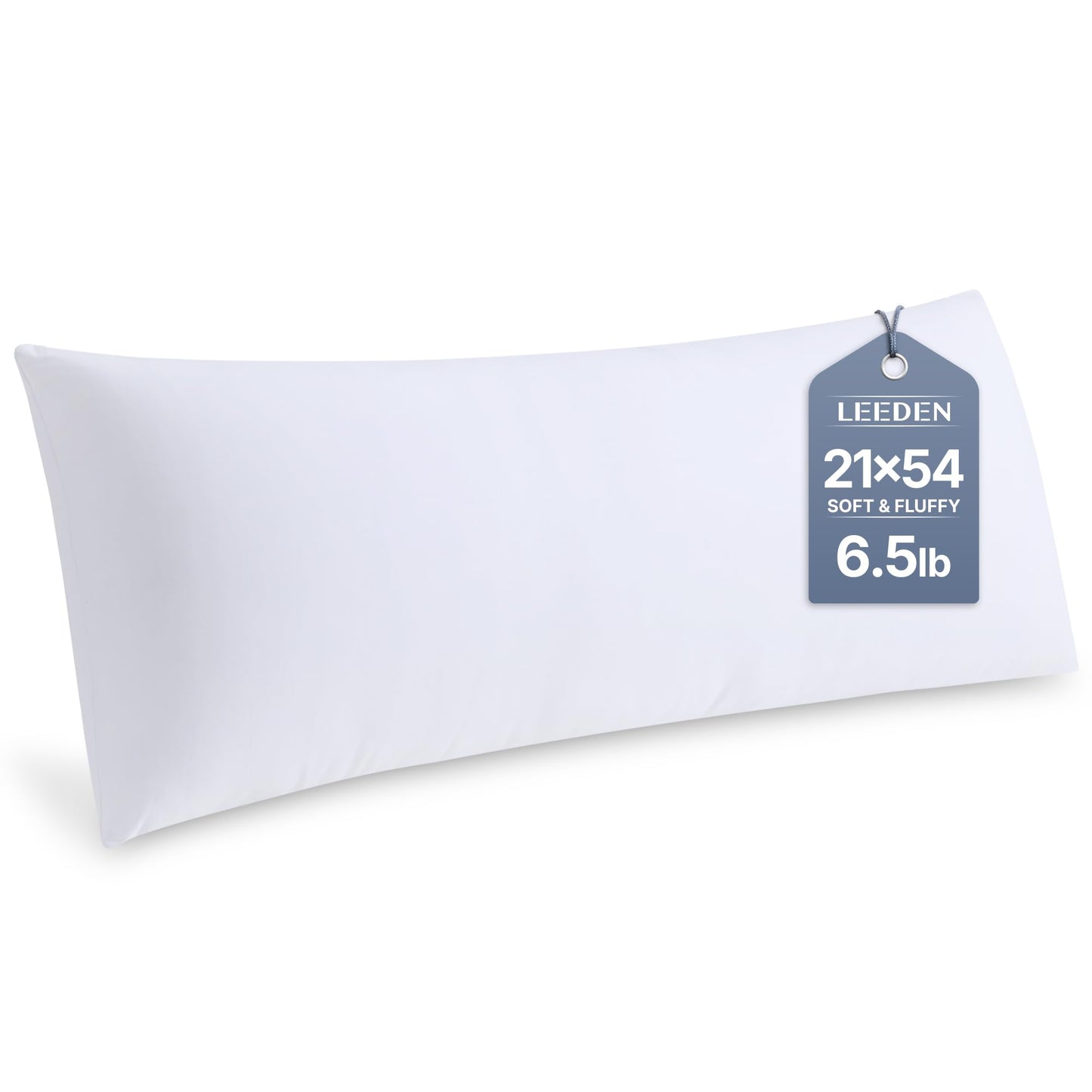 Leeden Full Body Pillow for Adults, Firm and Fluffy Long Pillow Insert, Breathable Pillow for Side Sleepers and Bed Support，20x54 White