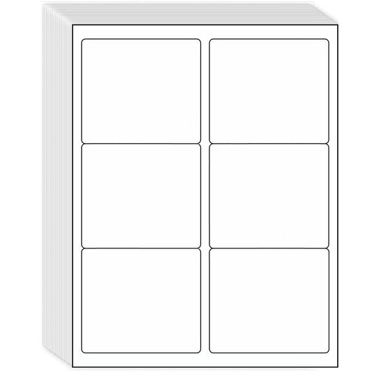 3-1/3" x 4" Shipping Address Labels 3000 Label Stickers Paper for Laser/Inkjet Printer 6 per Page Printable Mailing Labels, FBA Box Labels - Matte, 500 Sheets