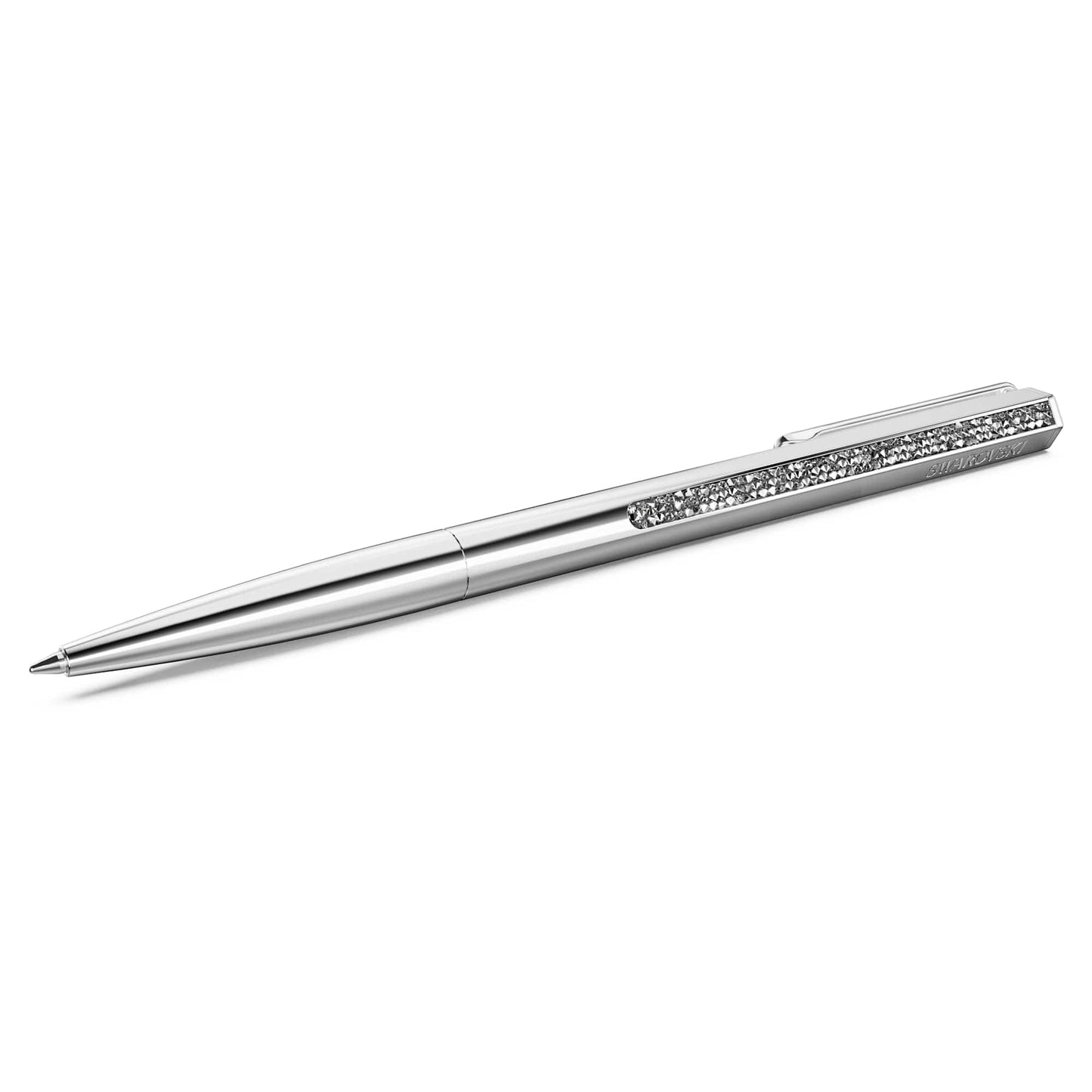 Swarovski Crystal Shimmer ballpoint pen, Silver tone, Chrome plated