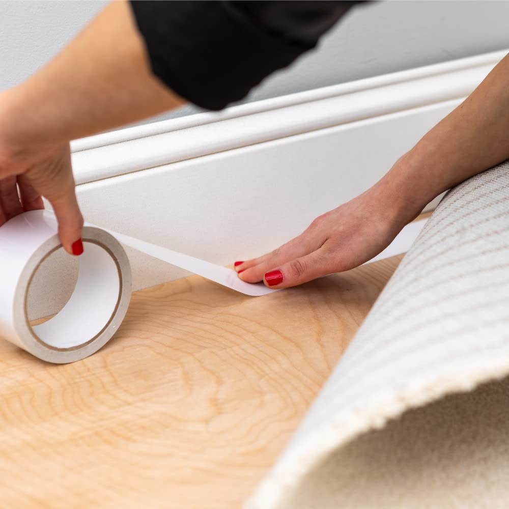 Duck Brand 286373 Indoor/Outdoor Carpet Tape, 1.41-Inch x 42 Feet White, Pack of 6.