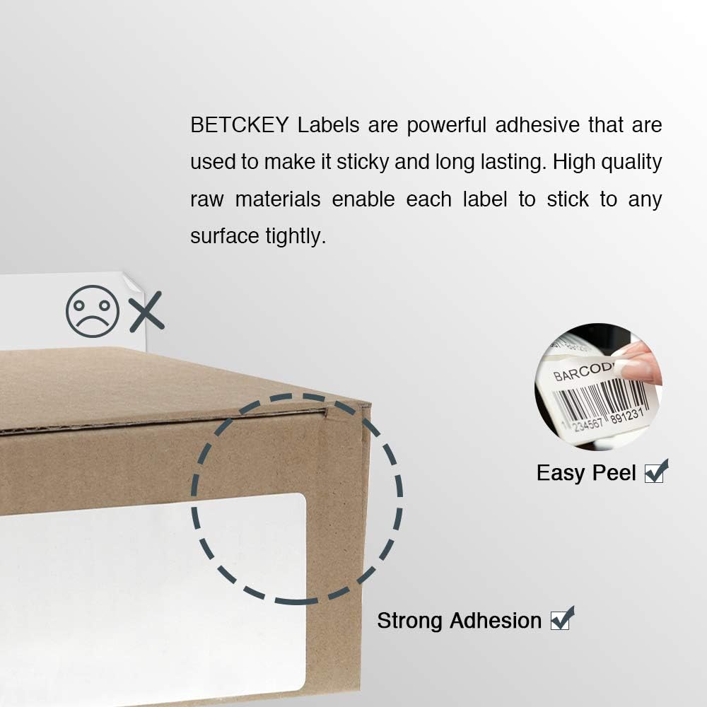 BETCKEY - Compatible DYMO 30252 (1-1/8" x 3-1/2") Address & Barcode Labels - Compatible with DYMO Labelwriter 450, 4XL, NOT Fit 550 & 5XL [28 Rolls/9800 Labels]