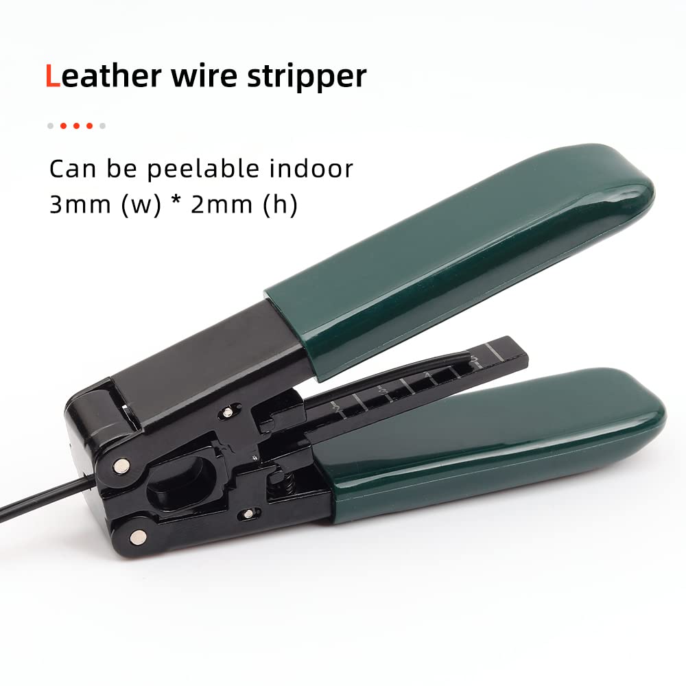 FC-6S FTTH Fiber Optic Cold Connection Assembly Termination Tools Kit Bag with Visual Fault Locator Fiber Cleaver SC FC Connector Optical Power Meter Finder Cable Tester Stripper Tool Dust Free Paper