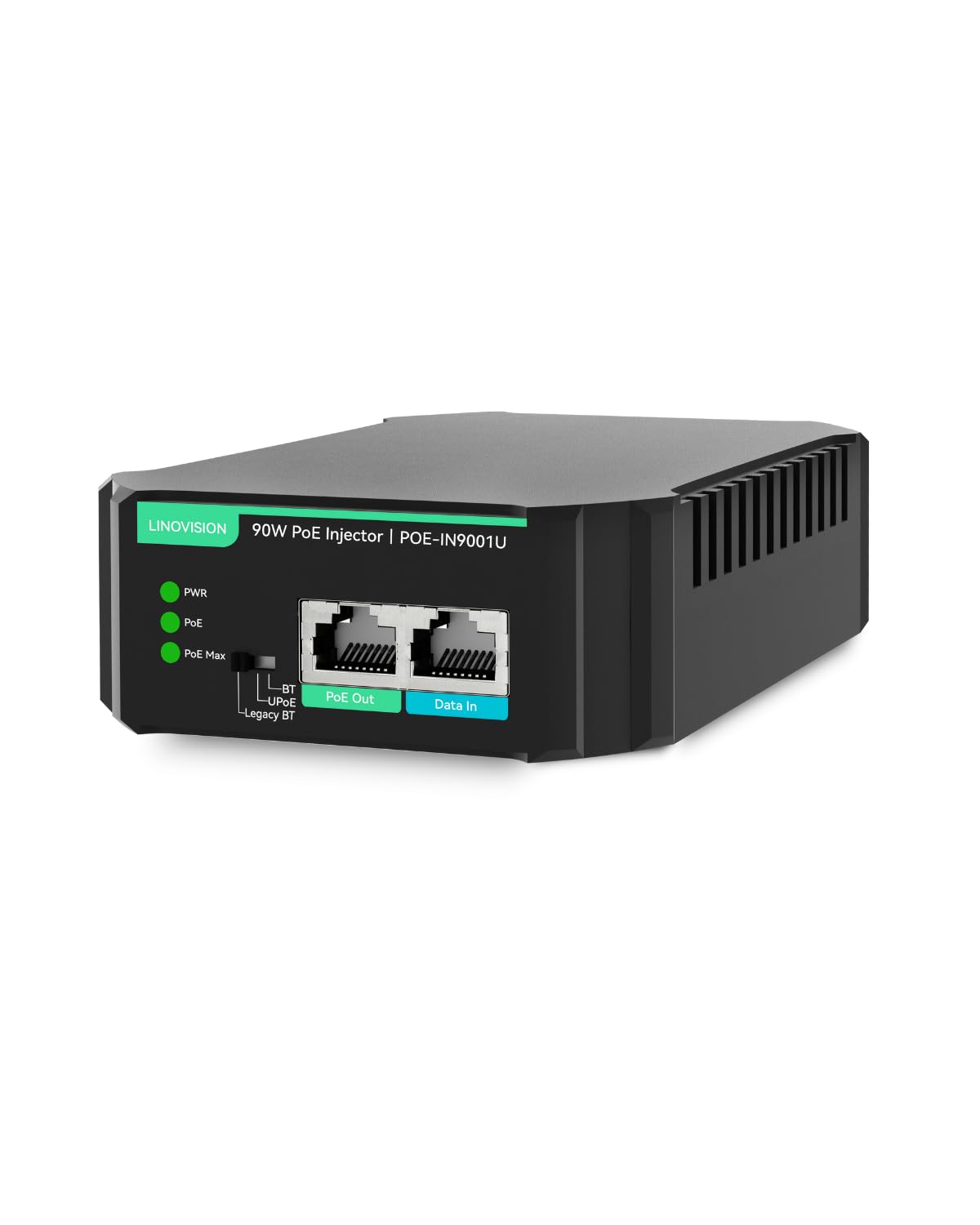 LINOVISION Gigabit 90W 802.3bt PoE Injector, Compatible with Standard and Legacy Non-Standard PD Device, PoE++ Injector for High Power Consumption PTZ Camera, VoIP Phone