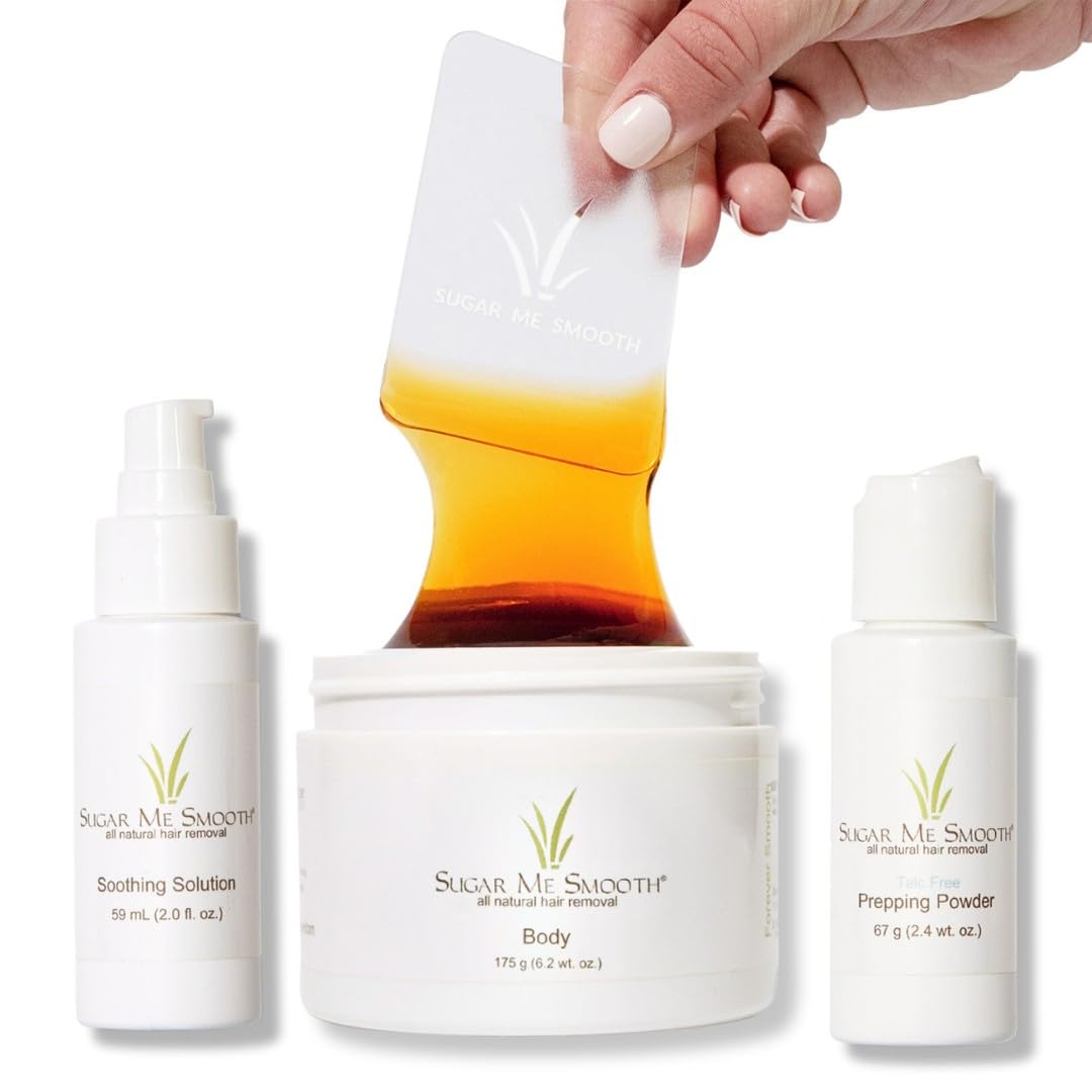 Sugar Me Smooth Body Sugar Wax Kit – Gentle On Skin And Less Painful Hair Removal In A Simple System, No Strips, No Heat, Water Soluble All-Natural Solution For All Skin & Hair Types