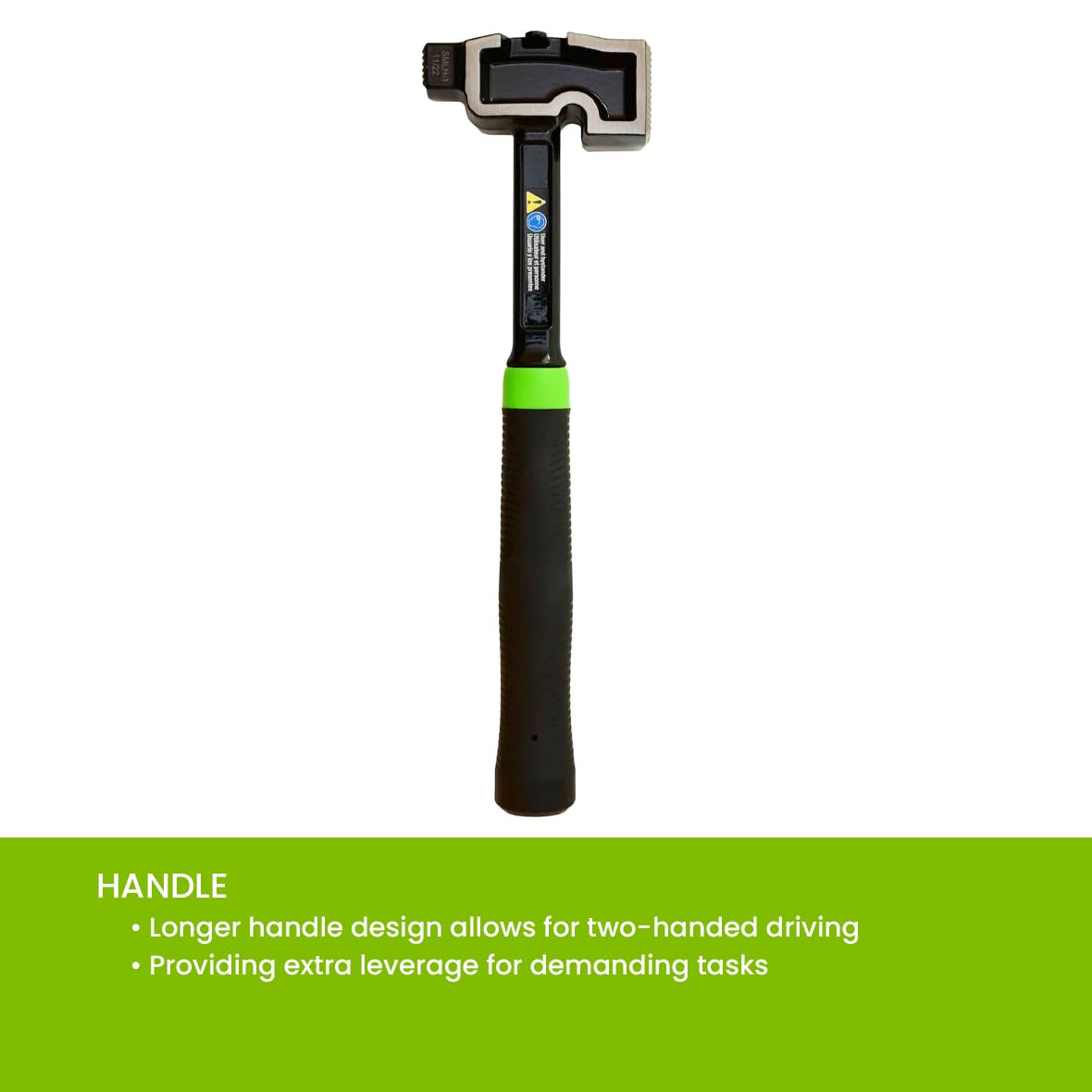 MADI All-Steel Milled Lineman Hammer - Single Piece Forged Steel Handle and Head - 32 Oz Hammer Head with 2 Milled Faces - SMLH-1