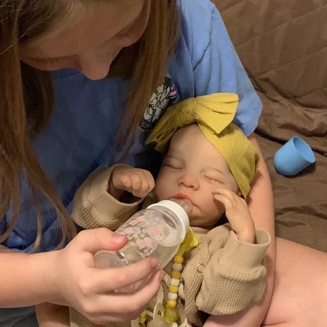 iCradle Reborn Baby Dolls 19inch Soft Body Realistic Newborn Baby Dolls Real Life Doll with Clothes and Bottles Toys Set for Kids Age 3+