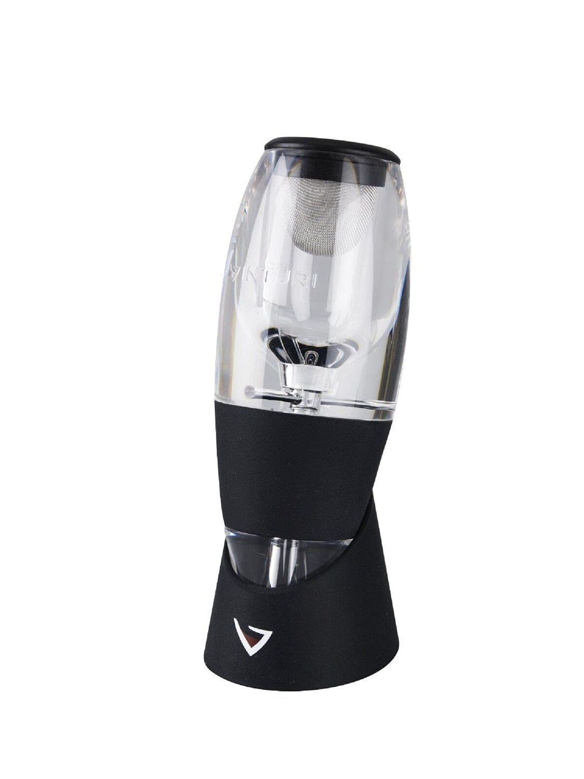 Vinturi Wine Aerator Deluxe Essential Red Wine Pourer and Decanter Tower Stand Set Easily and Conveniently Aerates Wine by the Bottle or Glass and Enhances Flavors with Smoother Finish, Black