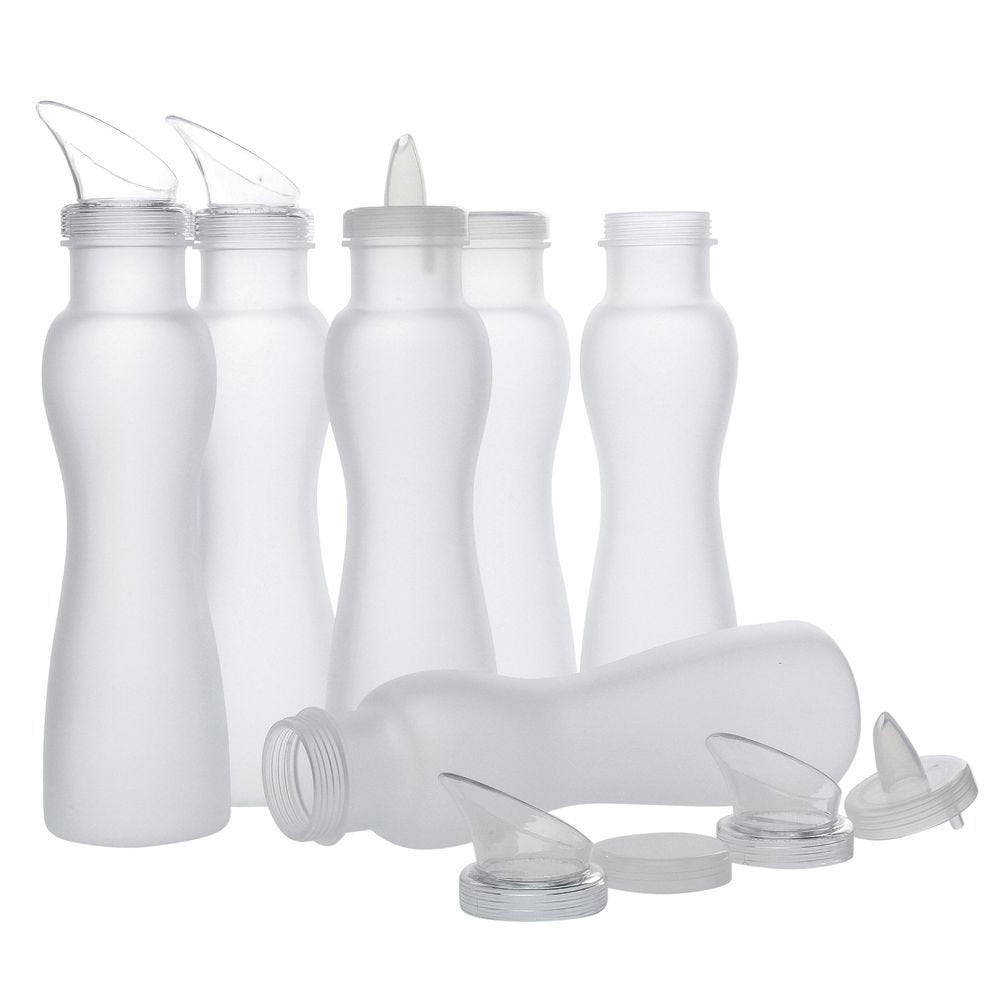 G.E.T. SDB-32-PC-6 32 oz. Clear Salad Dressing Bottles with (24) Lids