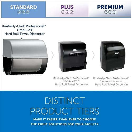 Kimberly-Clark Professional™ Omni Roll Hard Roll Towel Dispenser (09746), Black, for 1.5" Core Roll Towels, Compact Dispensing, 10.5" x 10.0" x 10.0" (Qty 1)