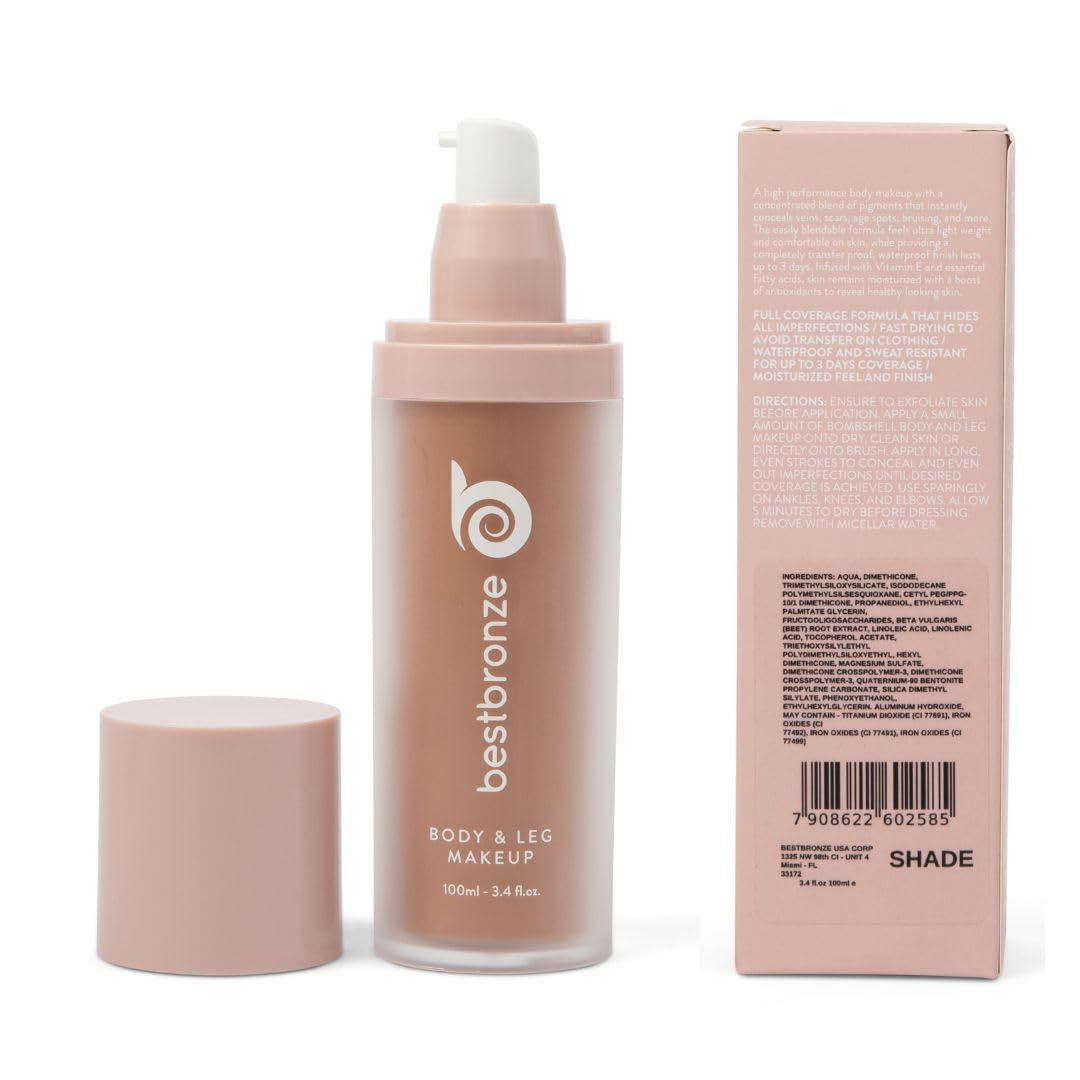 Best Bronze Bombshell Body Makeup - Tattoo Cover Up Makeup & Body Foundation Waterproof - Tattoo Concealer Waterproof for Scars, Varicose Veins Cover Up & Leg Foundation (N7 Light Natural)