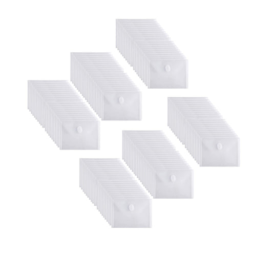 YESSART 5x7 Small Plastic Envelopes Hook Loop Closure Receipt Storage Holder 120 Pack (clear-120 pack)