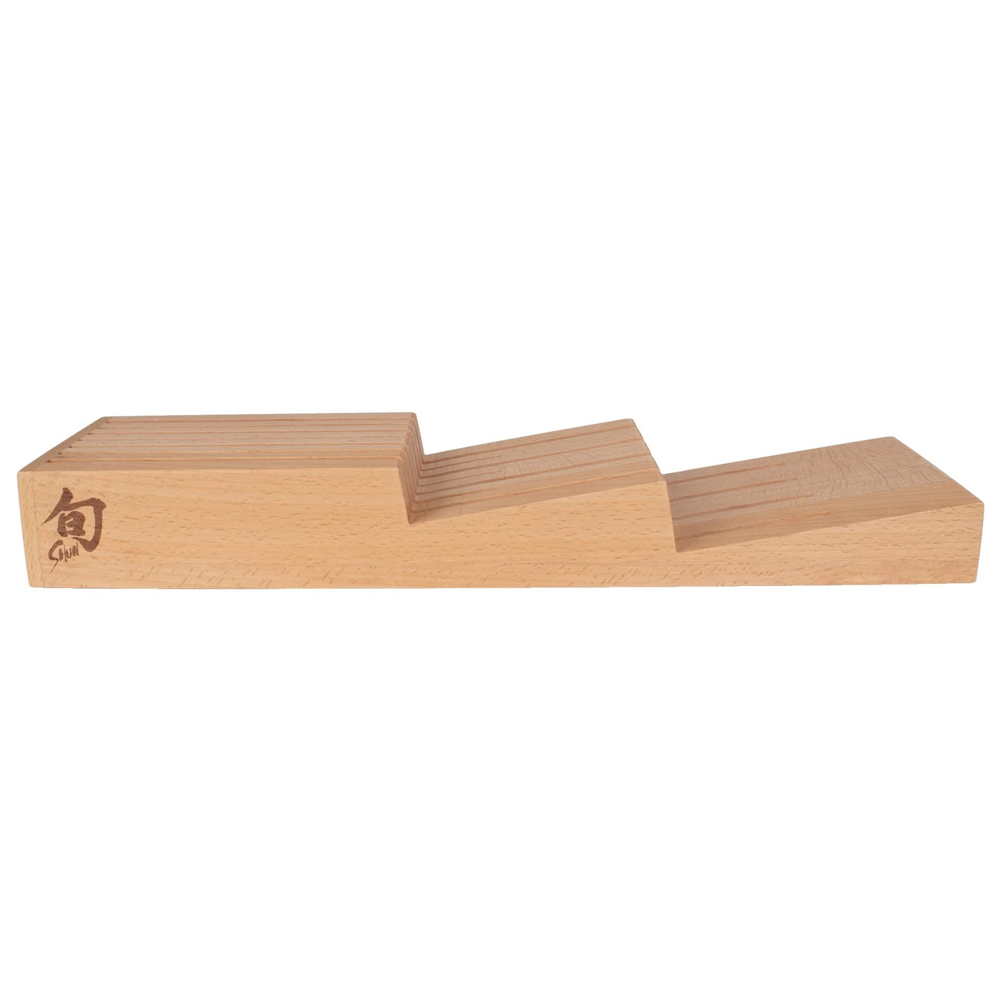 Shun Drawer Knife Tray, 7 Slot Wooden Knife Holder, Genuine Beechwood, Kitchen Storage for Professional and Home Chefs