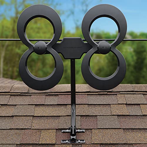 Antennas Direct ClearStream MAX-V PRO Indoor Outdoor TV Antenna, UHF VHF, Multi-Directional, 70+ Mile Range, 4K 8K UHD, NEXTGEN TV – w/Wall Bracket