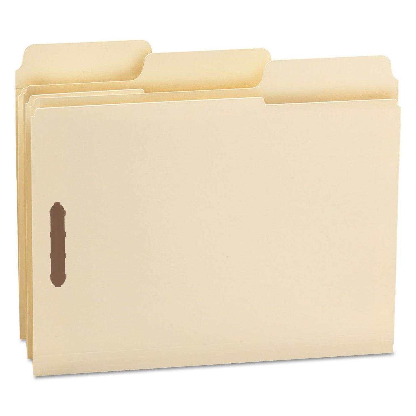 Smead SuperTab® Heavyweight Fastener File Folder, 2 Fasteners, Oversized Reinforced 1/3-Cut Tab, Guide Height, Letter Size, Manila, 50 per Box (14545)