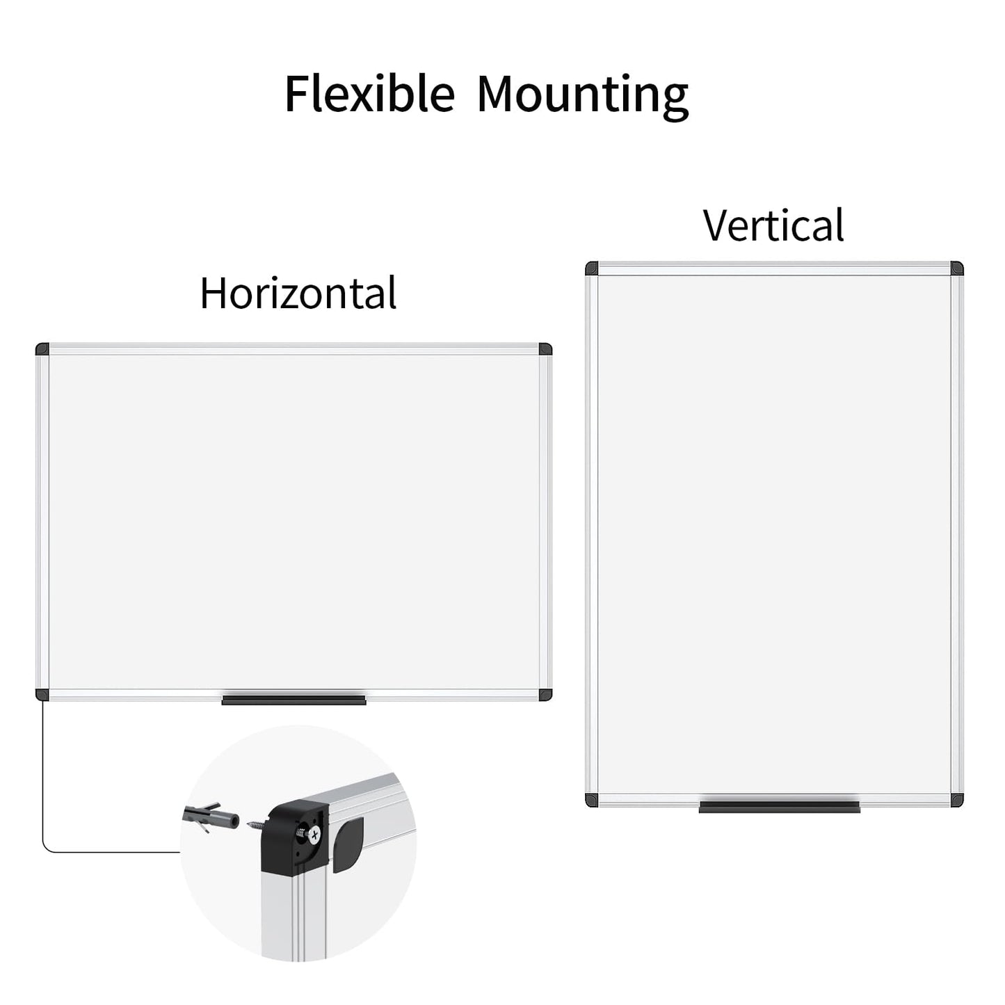 VIZ-PRO Magnetic Dry Erase Board, 48 X 24 Inches, Silver Aluminium Frame