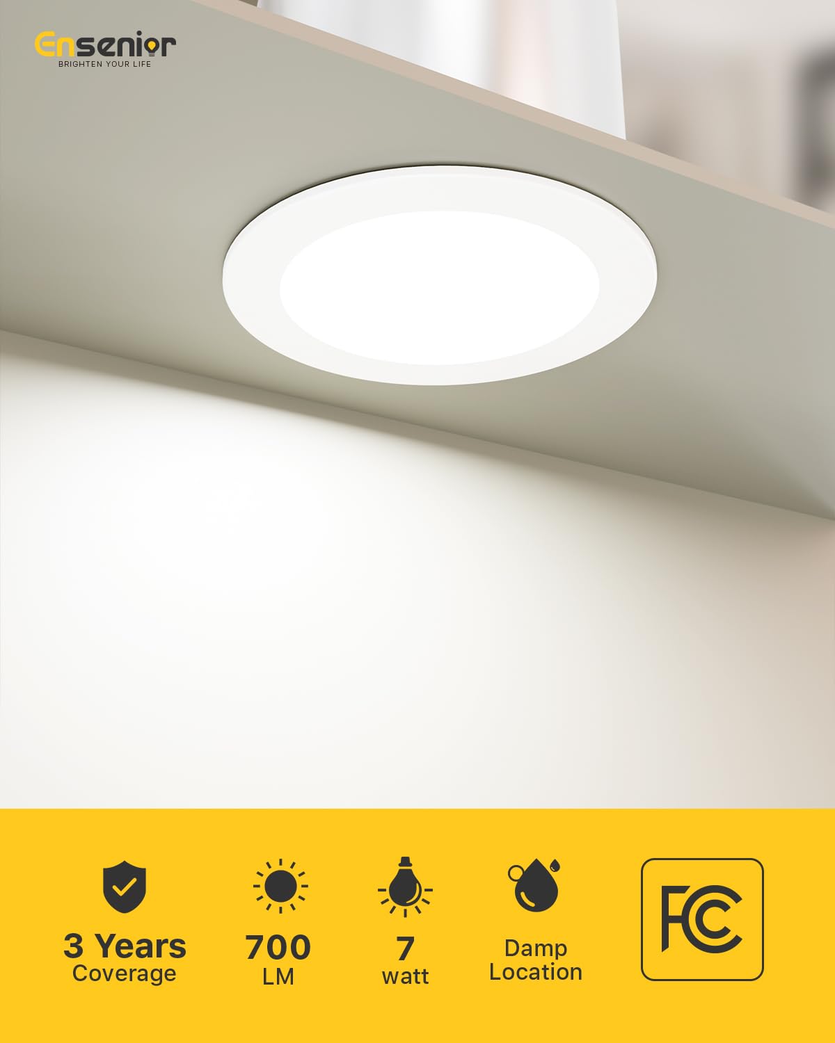 Ensenior 4 Inch LED Can Lights 24 Pack, Dimmable Retrofit Led Recessed Lighting, 5CCT Adjustable Color Temperature (2700K-5000K), 7W=77W 700LM, IC & Damp Rated, FCC