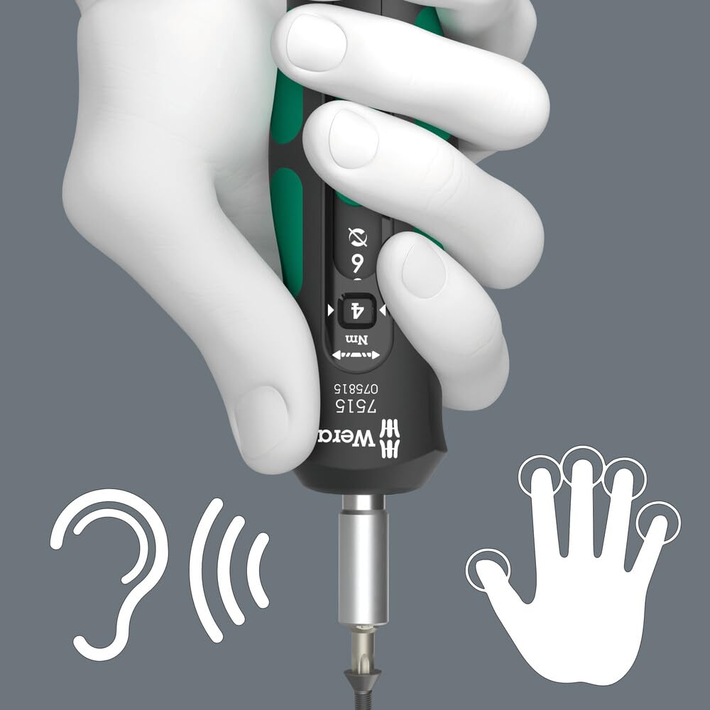 WERA - 05075815001-7515 Kraftform Safe-Torque Speed Torque Screwdriver, 2-6 Nm, 1/4" x 2.0 Nm x 3.0 Nm x 4.0 Nm x 5.0 Nm x 6.0 Nm x 147.5 mm