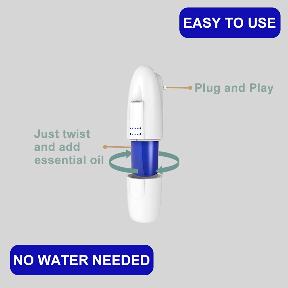 Smart Waterless Aromatherapy Essential Oil Diffuser, Professional Portable Scent Air Machine, Waterless Plug-in Aroma Diffuser for Essential Oils, 100ml for Home, Large Room