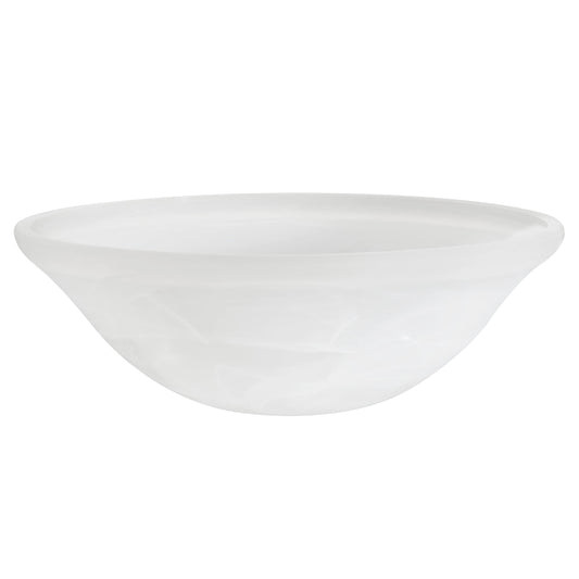 Aspen Creative 25002-65-1 Replacement Alabaster Glass shade for Flush Mount or Semi-Flush Mount, 1/2" Center Hole, 11-1/2" Diameter x 4" Height