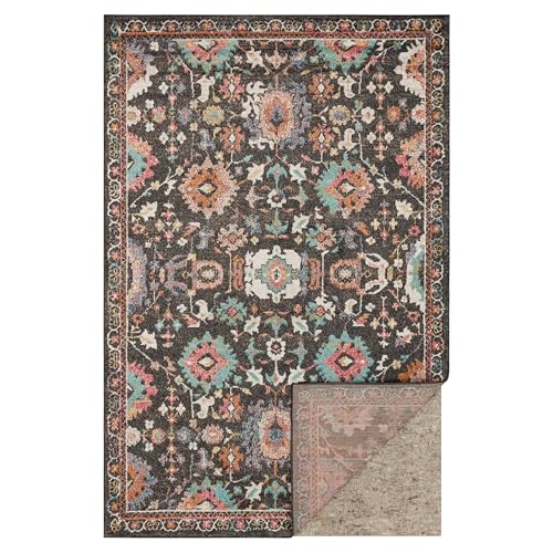 Mohawk Home 5' x 8' Non Slip Rug Pad Gripper 1/4 Thick Dual Surface Felt + Rubber Gripper - Safe for All Floors