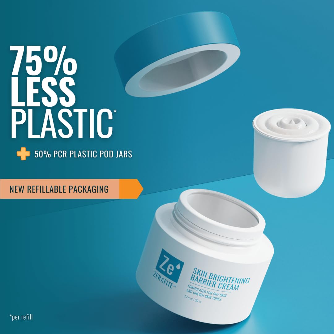 ZERAFITE Skin Brightening Barrier Cream (Container + Refill Pod, 1.7 oz.)