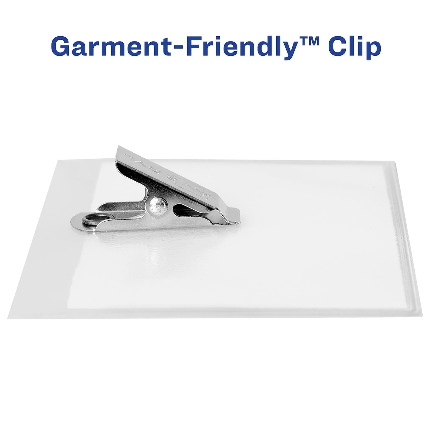 Clip-Style Name Badge Holder with Laser/Inkjet Insert, Top Load, 4 x 3, White, 100/Box