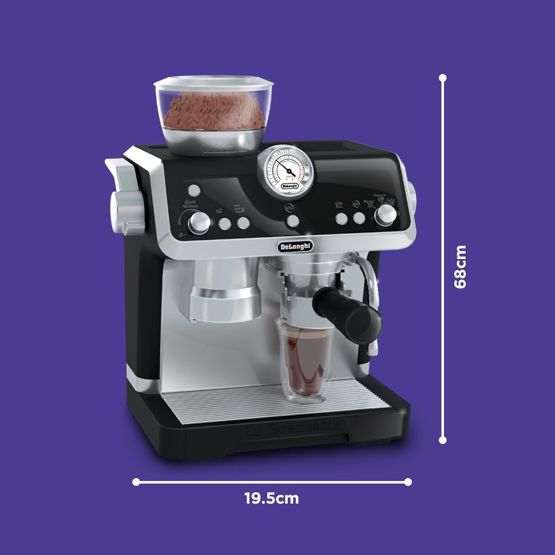 Casdon De'Longhi Toys - Barista Coffee Machine - Toy Kitchen Playset for Kids with Moving Parts, Realistic Sounds & Magic Coffee Reveal - for Children Aged 3+