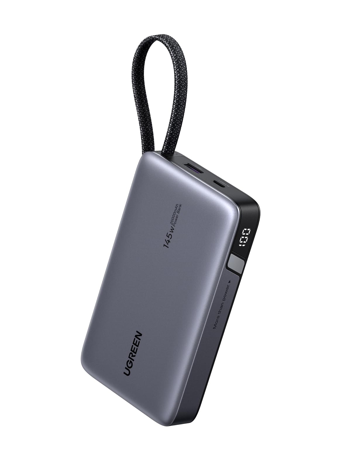 UGREEN Nexode Power Bank, 20000mAh 145W Laptop Portable Charger with Built-in USB-C Cable 72Wh Fast Charging Business Travel Battery Pack for MacBook Pro/Air/ipad/iPhone 17/Samsung S25/Dell/HP/Lenovo