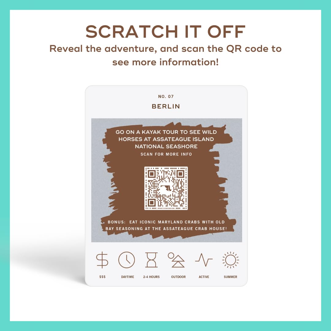 Reach International Outfitters Maryland Adventure Bucket List: 50 Scratch-Off Cards for Outdoor Activities, Tourist Attractions, and Road Trips - Perfect Travel Gift and Guide for Exploring