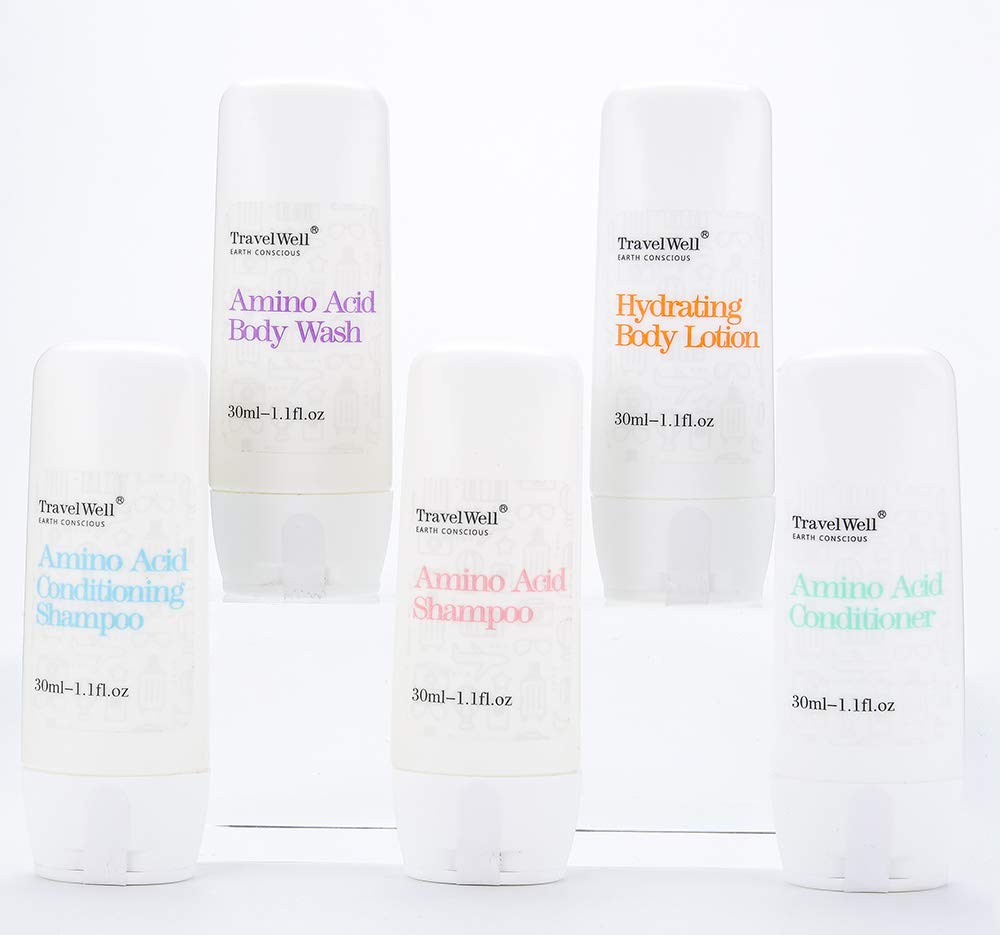 TRAVELWELL Hotel Amenities 30ml Shampoo (25 Bottles) + Conditioner (25 Bottles) + Mini Soap Bars (25 Bars, 28g) | Travel Size Toiletry Set