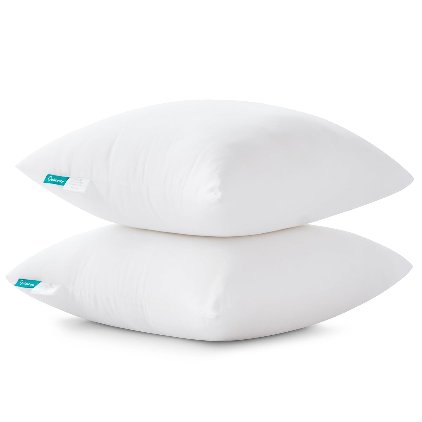 Oubonun 30 x 30 Throw Pillow Inserts - Soft, Plush & Decorative Down Alternative Pillows for Couch Sofa Bed, Machine Washable - White, Pack of 2