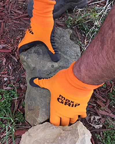 MidWest Gloves and Gear 94P12-LX-AZ-12 Max Gripping Glove, 12 Pair Pack, Orange