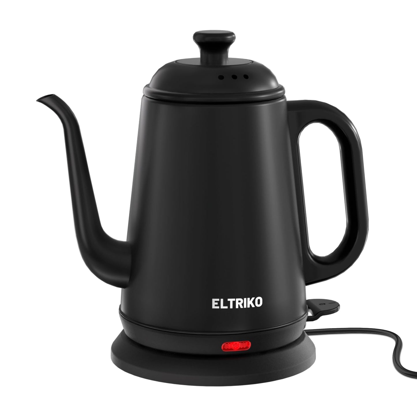 ELTRIKO Gooseneck Electric Kettle, 1L Water Boiler, Pour Over Coffee & Tea, 1000W Fast Heating, Stainless Steel, Auto Shut-Off & Boil-Dry Protection, BPA-Free (Black)