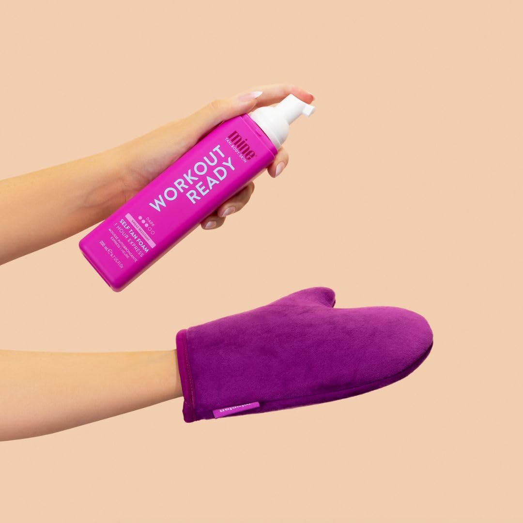 Minetan Workout Ready Self Tan Foam | Tanning Treatments Collection - Super Dark Skin Finish, Sweat Proof, Transfer Free, 1 Hour Express Mousse, Face & Body Fake Tanner, Ultra Deep Glow, 6.7 Fl Oz